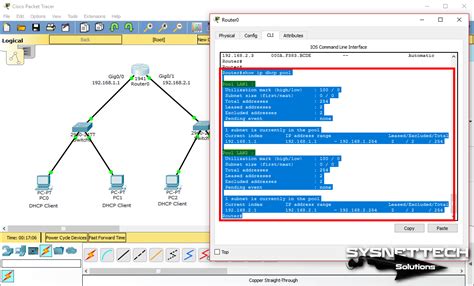 dhcp pool packet tracer